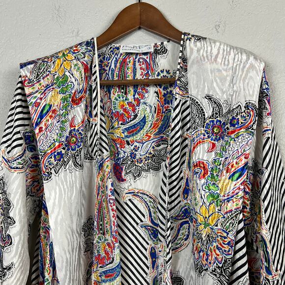 Vintage Mary McFadden Dress Gown Robe Set Pajama White - S - Picture 3 of 11